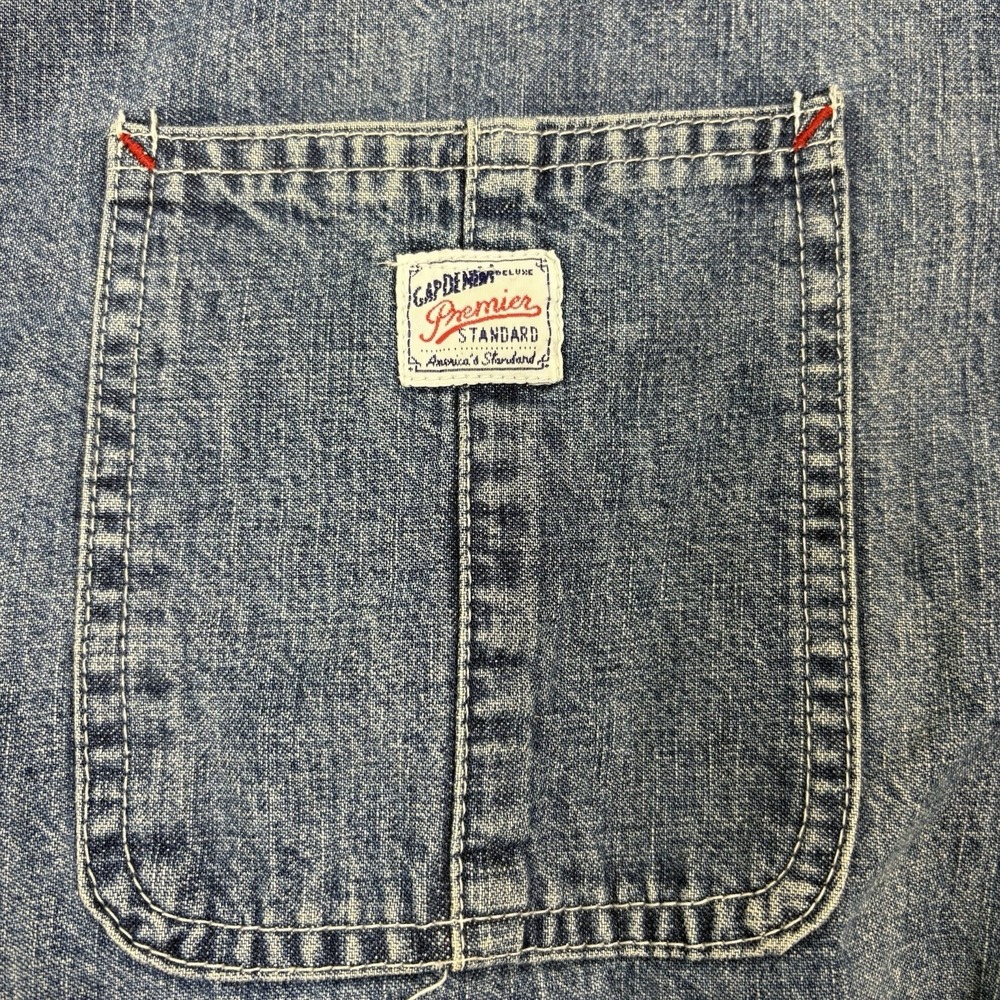 Vintage 90s GAP Denim Chore Jacket Sz Medium M Workwear - Picture 3 of 13
